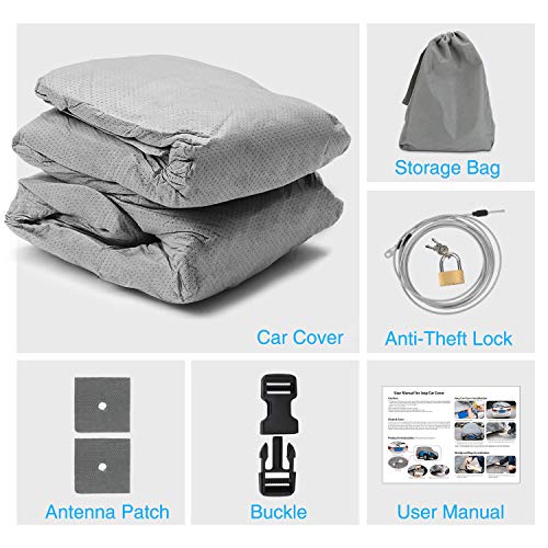 KAKIT 5 Layers Jeep Cover for Jeep Wrangler CJ,YJ, TJ,& JK 2 Door 1987-2017, Waterproof Windproof Dustproof All Weather Prevention Car Cover for Jeep, Windproof Ribbon & Anti-Theft Lock - Thumbnail 6
