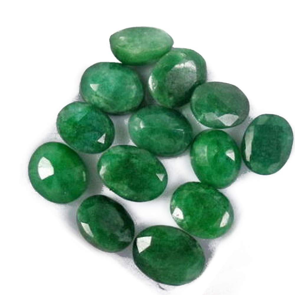 GEMHUB Loose Gemstones Colombian Emerald Approx 60.00 Carat - 7 Pcs Natural Oval Cut Green Emerald Loose Gems