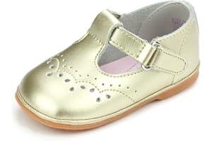 L'AMOUR Birdie Leather T-Strap Stitched Mary Jane | Baby Shoes
