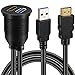 BATIGE USB 3.0 & HDMI to HDMI + USB3.0 AUX Extension Dash Panel Waterproof Car Flush Mount Cable for Car Boat and Motorcycle - 3ft
