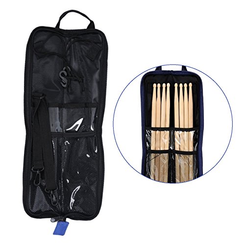 EaseIcon Weather Resistant Fabric Drumstick Case Cover Drum Stick Bag with Shoulder Strap - Blue