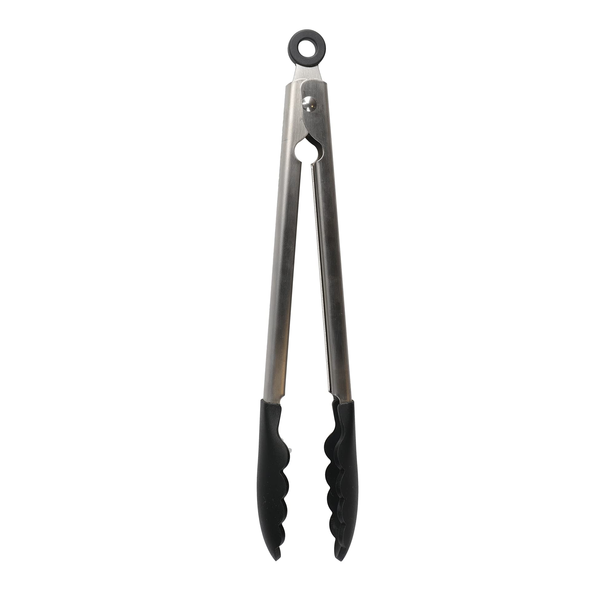 KitchenAid Kitchen Tongs, Silicone Tongs, Stainless Steel Cooking Tongs, Easy Wash Sicilone Tipped Tongs - Onyx Black