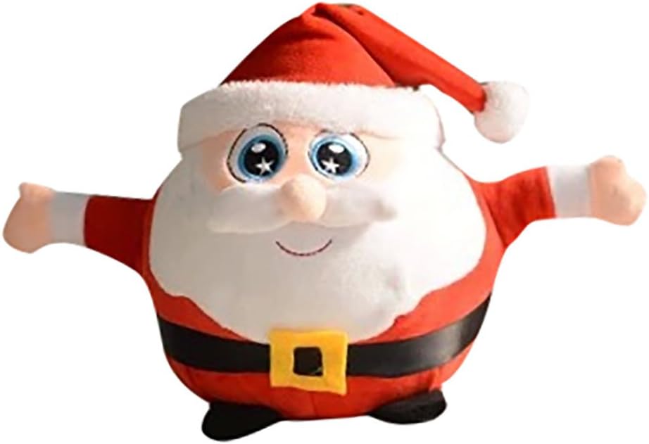 QIUMINGSS Singing Reindeer Father Christmas Cuddly Toy Children 35 cm Soft Plush Music Flash Christmas Plush Toy, Plush, a, One Size