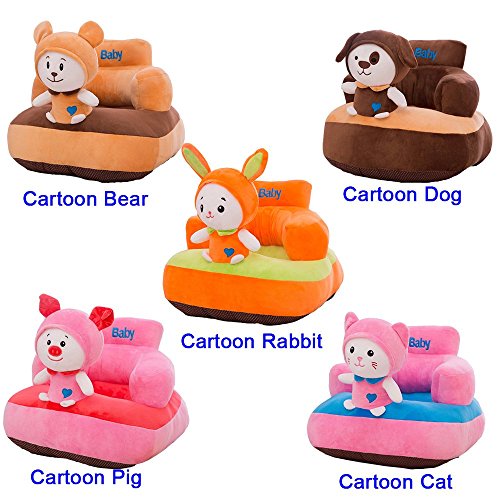 VT BigHome Baby Seat Sofa Cartoon Bear Baby Chair 1-6T Kid Bean Bag Removable Baby Plush Chair Cute Cat Baby Support Seat Bebe Eating Chair