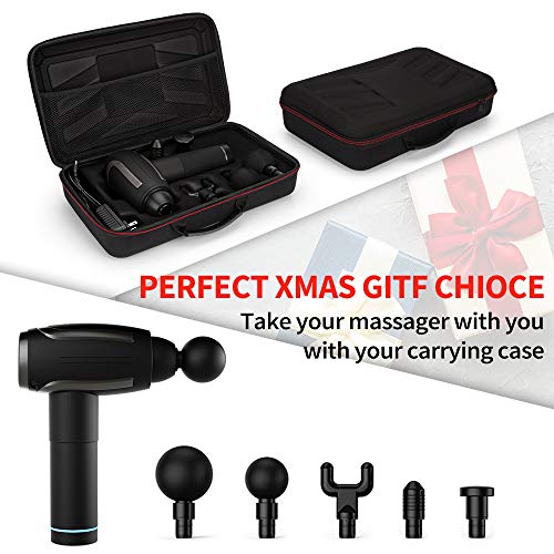 Powerful Massage Gun Handheld, 6 Speed Strong Percussion, 6 Heads, Cordless Portable Body Massager for Athletes Muscle Back Shoulder Neck Foot Soreness Relieve & Deep Tissue Relaxation, Whisper Quiet