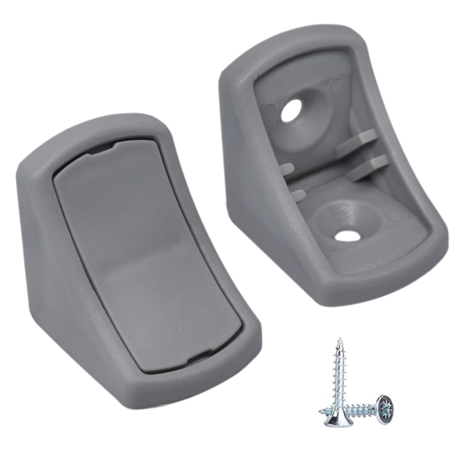 Diforma (Pack of 100 pcs) Grey Shelf Brackets 24 x 24 mm, Furniture Corner Joints, 90 Degree Plastic Corner Brace Joint, Right Angle, Screws Included (100, Grey)