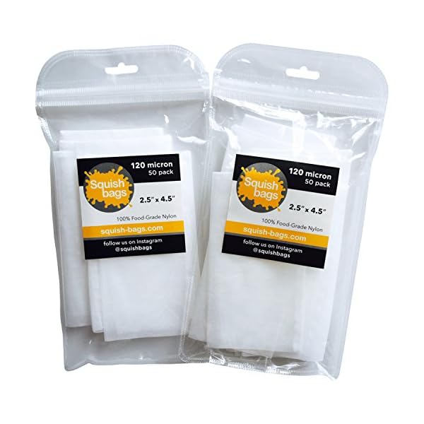 Squish Bags - 120 micron Rosin Press Screen Bags (2.5" x 4.5") - 100 pack