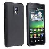Black Hard Plastic Rubberized Case Cover for T-Mobile LG G2X