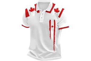 Canada Day Shirt Men Decorations Accessories Shirts Funny Casual Golf Polo Short Sleeve Summer Vintage Maple Leaf Graphic