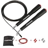 Blafitance Speed Jump Rope with Ball Bearing, Adjustable 10 Foot Cable, for Boxing MMA Training, Cross Fitness, Cardio, Exercise, WOD's & Endurance Training, Skipping Rope for Women, Men & Children