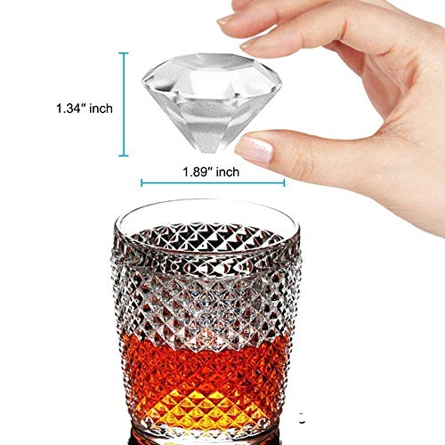Bella Vino 2 Pack Ice Cube Trays with Lids,16 Diamond Ice Cubes, Silicone BPA-Free Stackable Easy Release Ice Molds Multi-use Storage Containers for Ice, Whiskey, Candy and Chocolate, Red & Black