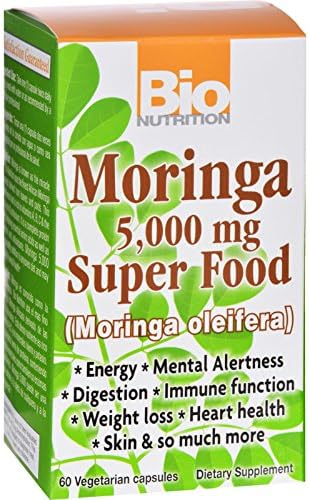 2Pack! Bio Nutrition Moringa 5,000 mg Super Food - 60 Vegetable Capsules