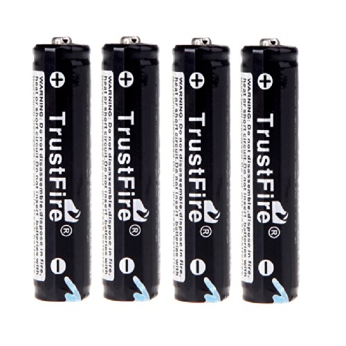 TrustFire 4PCS AAA 10440 600mAh 3.7V TrustFire Rechargeable Lithium Battery with PCB Protected Board