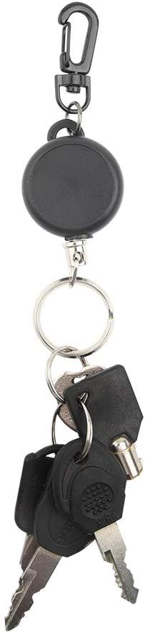TUPARKA 4 Pieces Retractable Key Chain Heavy Duty Key Holde with 60cm/ 23.6 Inches Steel Wire Rope, Black-4pcs - Image 5