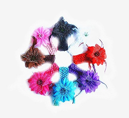 Cellot 1.5" Headband 3"flower Boutique Girls Baby Toddler Interchangable Hair Bow and Headband Set (Santa Flowers)