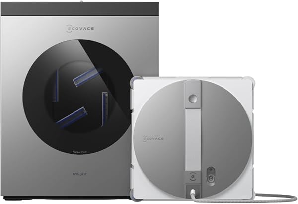 ECOVACS WINBOT W3 OMNI Fensterputzroboter mit Multifunktionsstation, Automatische Reinigung der Wischpads, Intelligente Reinigung entlang der Ränder, Sprühen mit drei Düsen, App-Steuerung