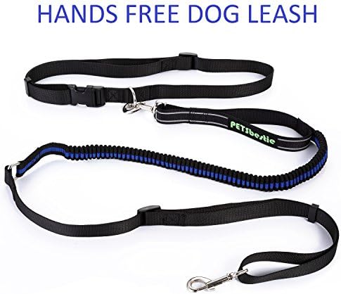 PETSbestie Hands Free Dog Leash - Premium Running Dog Leash - Reflective Stitching - Adjustable Waist Belt (Fits up to 48" waist) - Dog Bungee Leash Length 4-6 Foot Long - Large or Small Dogs