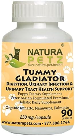 Natura Petz Organics Tummy Gladiator Digestion, Urinary Infection &amp; Tract Health Support for Puppy Formula
