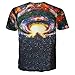 Rxbc2011 Men's Short Sleeve Top 3D Printed Alien Cat Invasion T Shirt