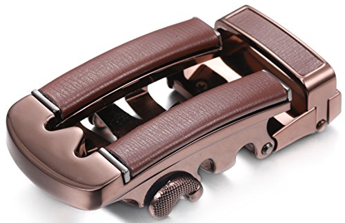 Marino Ratchet Click Belts for Men - Mens Comfort Genuine Leather Dress Belt - with Automatic Buckle, Enclosed in an Elegant Gift Box - Brown - Adjustable from 38" to 54" Waist