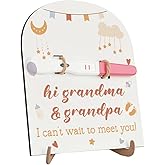 JHFDTY Baby Announcement for Grandma Grandpa Surprise Pregnancy Announcement Ideas Baby Reveal for Grandparents Gifts Newborn Pregnancy Test Announcement Wooden Sign
