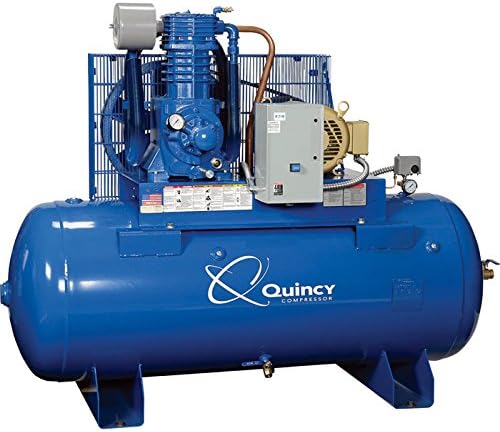 Quincy Compressor QP Pressure Lubricated Reciprocating Air Compressor - 10 HP, 200/208 Volt 3 Phase, 120 Gallon Horizontal, Model Number 3103DS12HCA20
