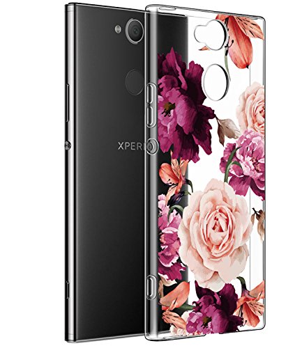 Sony Xperia XA2 Phone Case, Xperia XA2 Case with flowers BAISRKE Slim Shockproof Clear Floral Pattern Soft Flexible TPU Back Cover for Sony Xperia XA2 5.2 Inch