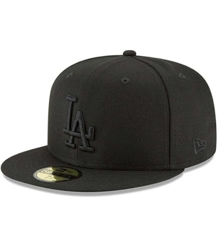 New Era Los Angeles Dodgers 59Fifty Fitted Hat, Adult, Black/White