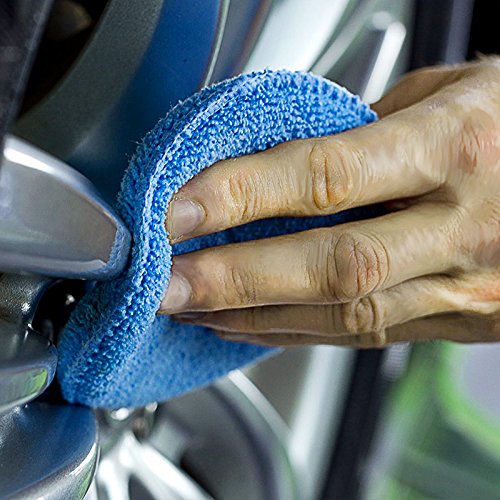Oda Standard Microfiber Applicator Pads Ultra-Soft Round Microfiber Wax Applicator Pads for Car Polish, Light Blue 12.5cm