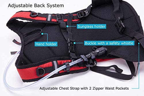 Dtown Hydration Pack Backpack for Hiking Biking or Running,with 2L Water Bladder