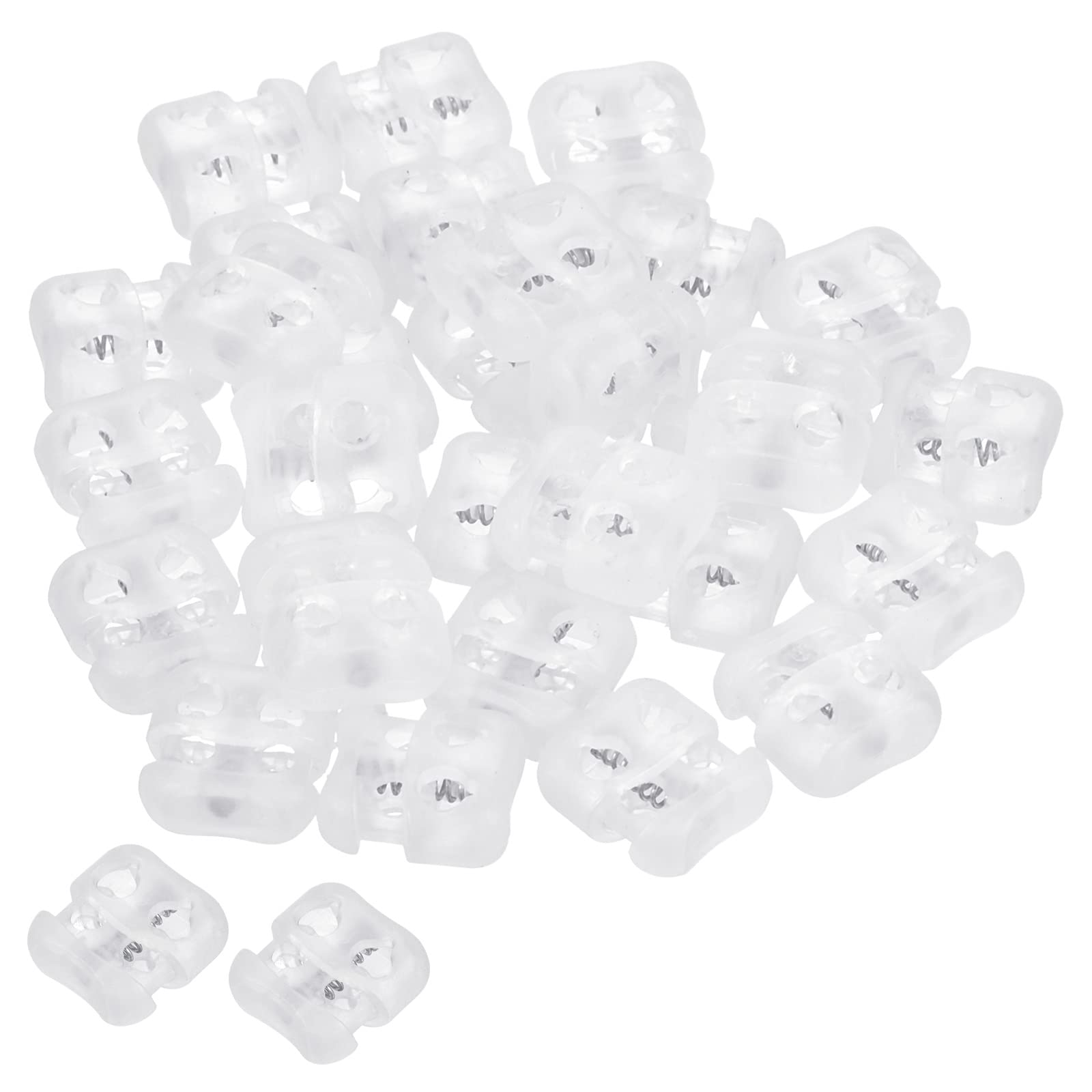 PATIKIL Cord Locks, 30 Pack Oval Spring Toggle Stopper for Drawstring Bag Shoelaces, Clear