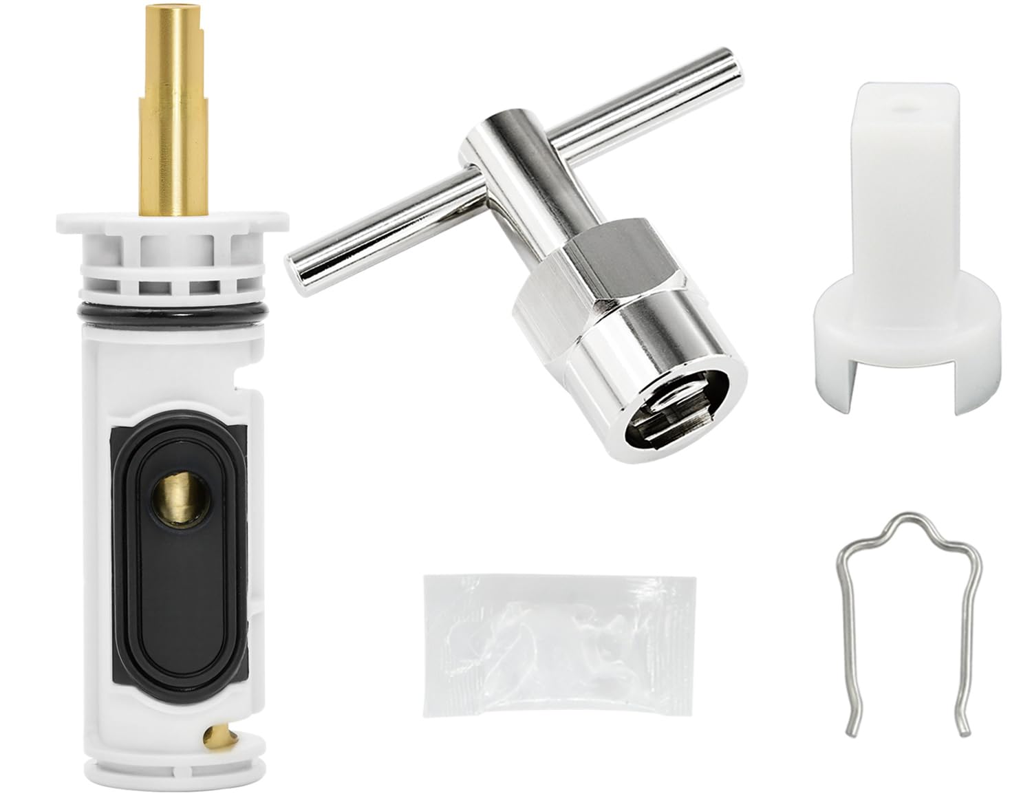 Photo 1 of 1222/1222B Cartridge Pressure Balancing with 104421 Removal Tool Replacement, Compatible with Moen Posi Temp Single Handle Tub/Shower Faucets Plumbing Repair Kit,Brass