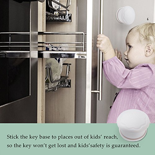 image for Baby Proof Magnetic Cabinet Safety Locks, CO-Z Hidden Magnetic Latch L