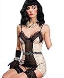 Leg Avenue 86501 Women's Vintage Lingerie Set - Small - Ivory/Black