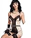 Leg Avenue 86501 Women's Vintage Lingerie Set - Small - Ivory/Black