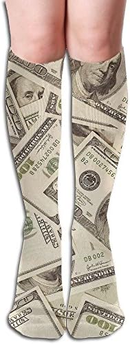 Novelty American Dollar Sign Knee High Socks Soccer Tube Socks Thigh High Socks For Women