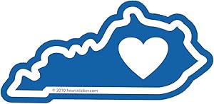 Heart in Kentucky Sticker | KY State Shaped Label | Apply to Mug Phone Laptop Water Bottle Decal Cooler Bumper | Bluegrass Louisville UK Wildcat Derby Boone Mug Hat Shirt Sweatshirt Mammoth Cave