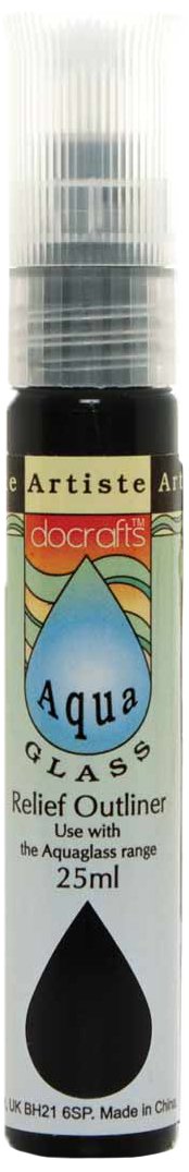 Artiste 25 ml Aquaglass Relief Outliner, Black