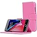 Snugg iPhone 8 Plus / 7 Plus Wallet Case – Leather Card Case Wallet with Handy Stand Feature – Legacy Series Flip Phone Case Cover in Hot Pink
