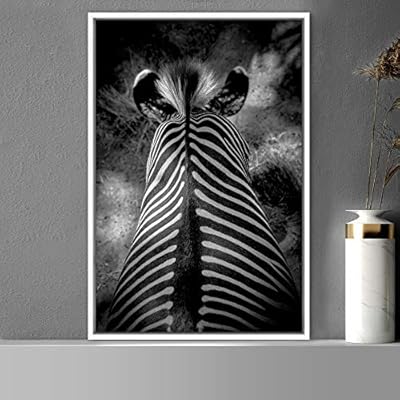 signwin Framed Canvas Wall Art Duotone Zebra Animals...