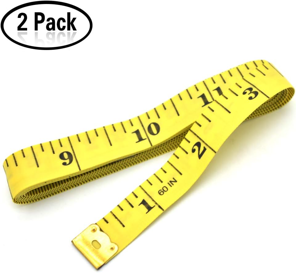 Yojoloin 2PCS 60 inches Double Scale Soft Tape Measure Flexible Ruler for Measuring Weight Loss Medical Body Measurement Sewing Tailor Dressmaker Cloth Ruler with Accurate Measurements(150cm/60inch)