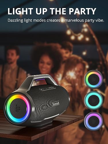 Tronsmart Bang MAX Bocina Bluetooth de 130W, IPX6 Resistente al Agua, Altavoz Luces RGB, 24 hrs de reproducción, App, EQ Karaoke TuneConn