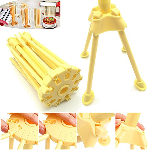 Budesi 10 Arms Food Grade ABS Plastic Matrial Collapsible Spaghetti/Pasta Drying Rack or Household Noodle Dryer Stander Fram Holder