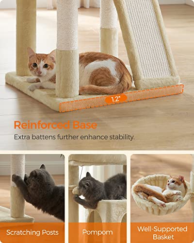 Tectake Cat Tree Scratching Post Snooky - Cat Scratching Post Cat Tower - Grey | DIY At B&Q