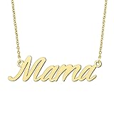 BYBWBL Mama Name Pendant Necklace 18k Gold Plated