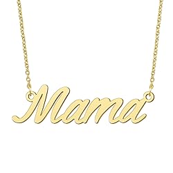 BYBWBL Mama Name Pendant Necklace 18k Gold Plated