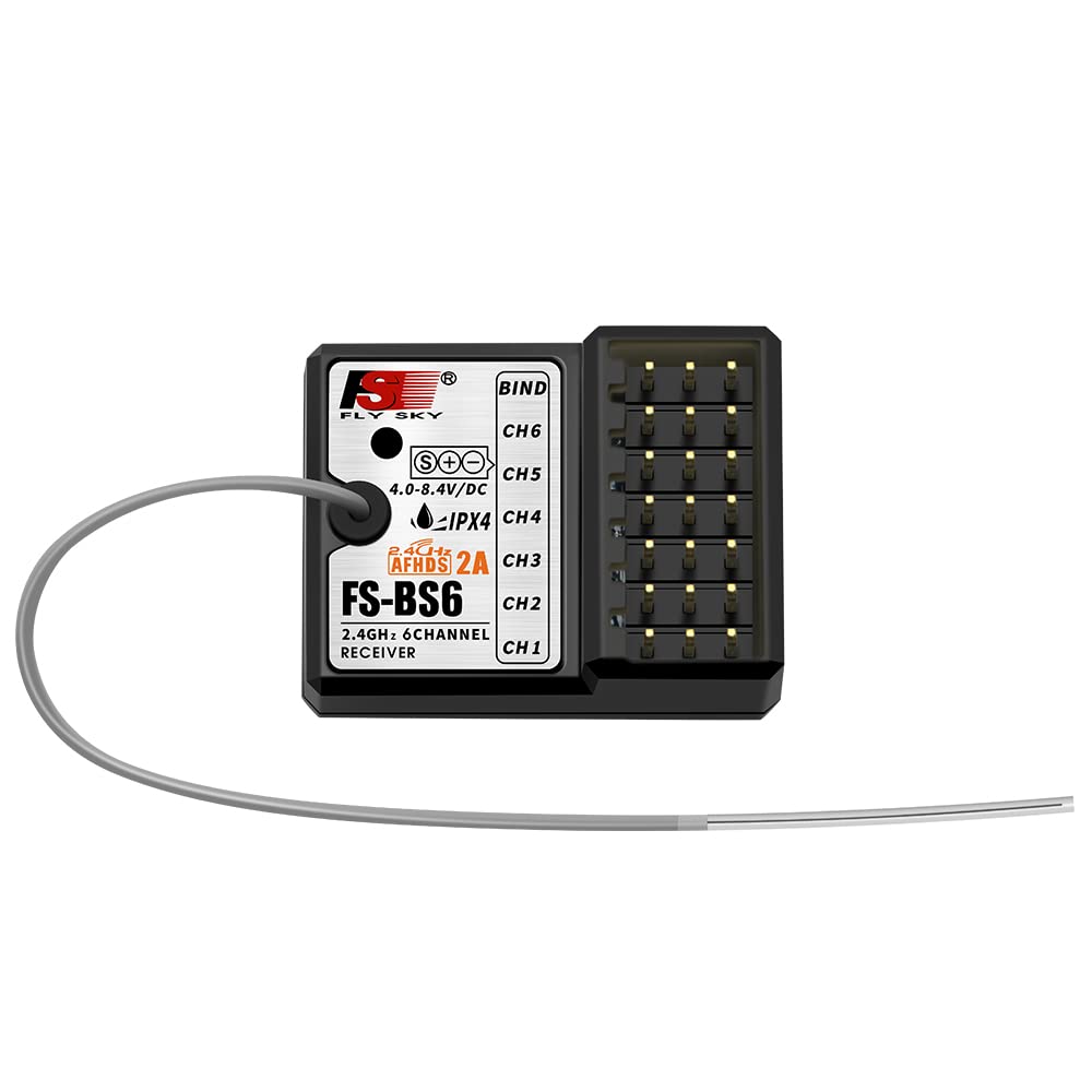 Photo 1 of Flysky FS BS6 Receiver Waterproof 2.4G 6CH Receiver for Flysky FS-GT5 FS-IT4S FS-i6 FS-i6X Transmitter RC Car Boat (1 PC)