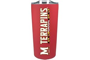 Campus Colors NCAA Stainless Steel Tumbler perfect for Gameday - 18 oz - Double Walled - Keeps Drinks Perfectly Insulated (Maryland Terrapins - Red)