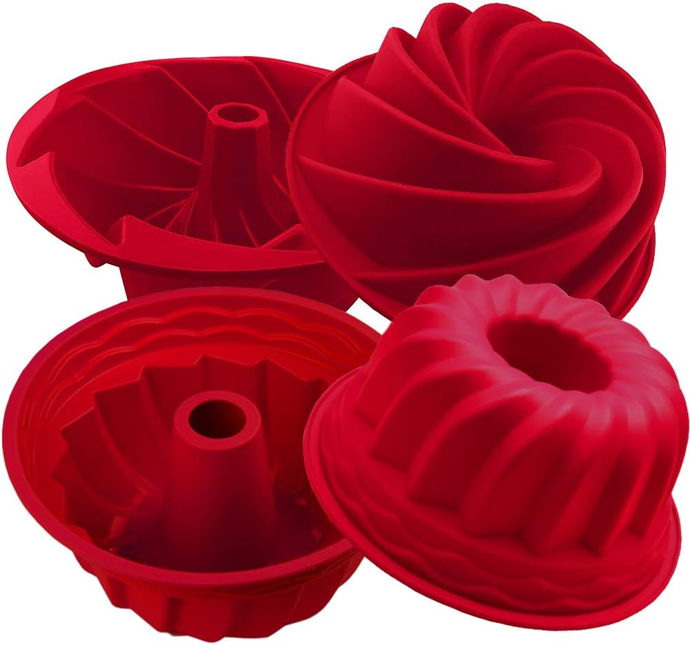 Silicone Fulted Pan Cake Nonstick Jello Molds Tube for Baking