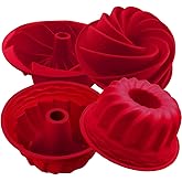 IELEK Silicone Fulted Pan Cake Nonstick Jello Molds Tube for Baking Cake, Jello, Gelatin, Bread, Para Gelatinas